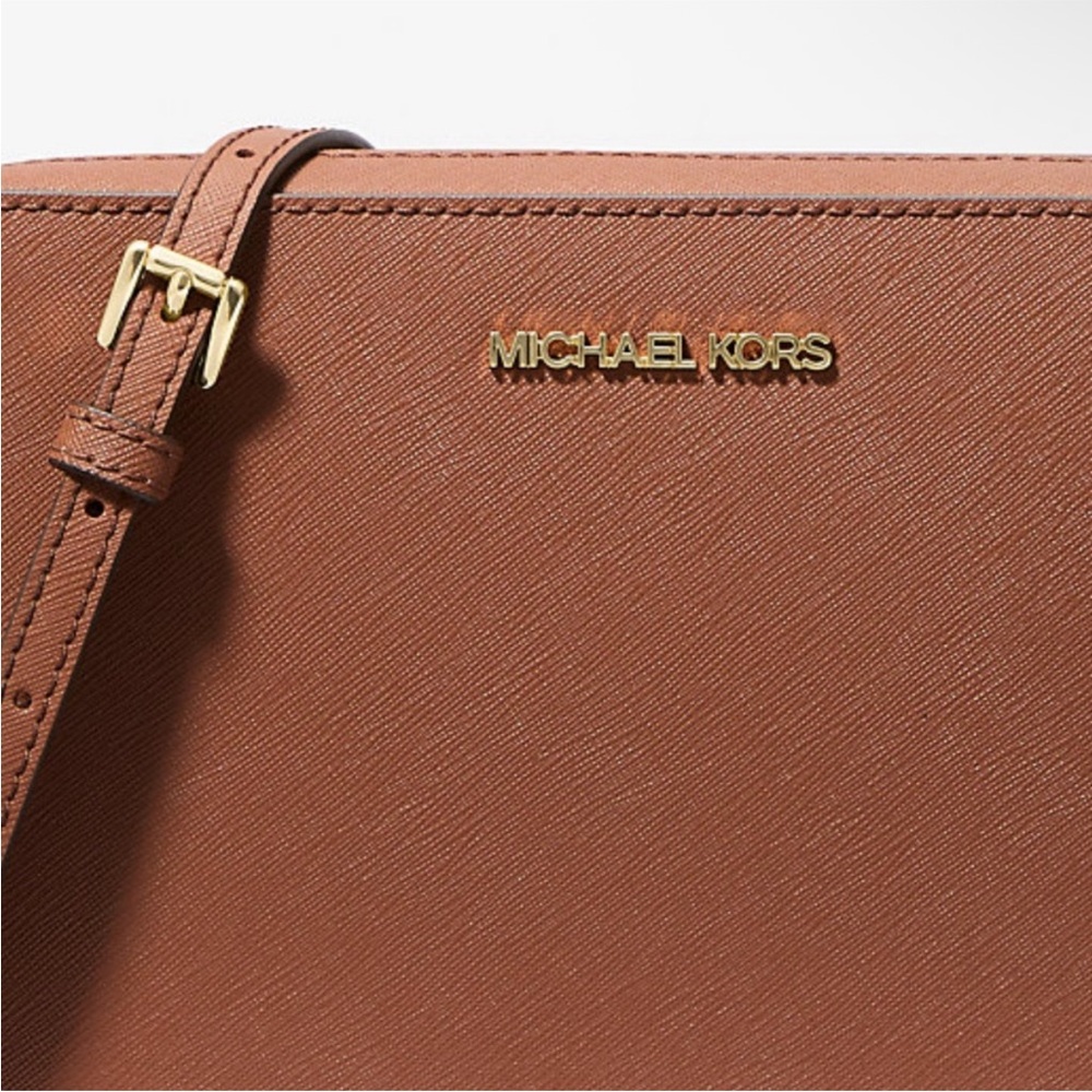 NWT Michael Kors Jet Set Large Saffiano Leather Crossbody Bag - Picture 3 of 5